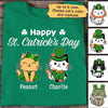 Happy St Catrick‘s Day Sitting Cat St Patrick's Day Personalized Shirt