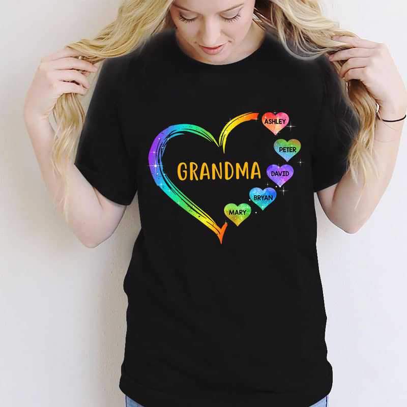 Grandma Mom Heart Personalized Shirt - TrendingCustom™️