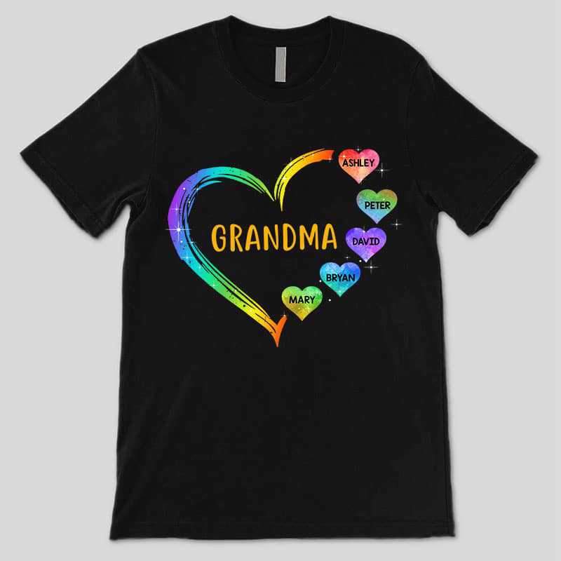 Grandma Mom Heart Personalized Shirt - TrendingCustom™️