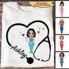 Heart Stethoscope Outline Doll Nurse Personalized Shirt