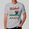 Hooked On Being Grandpa Old Man Father‘s Day Personalized Shirt