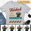 Hooked On Being Grandpa Old Man Father‘s Day Personalized Shirt