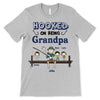 Hooked On Being Grandpa Dad Stick Personalized Shirt