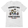 Husband And Wife Fishing Partners For Life Chibi Couple Personalized Shirt