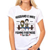 Husband And Wife Fishing Partners For Life Chibi Couple Personalized Shirt