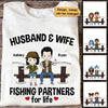 Husband And Wife Fishing Partners For Life Chibi Couple Personalized Shirt