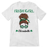 Irish Girl Messy Bun Personalized Shirt