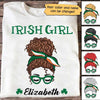 Irish Girl Messy Bun Personalized Shirt