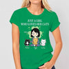 Just A Girl Loves Her Cat Shamrock Personalized Shirt