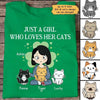 Just A Girl Loves Her Cat Shamrock Personalized Shirt