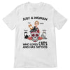 Just A Girl Loving Cats Sitting Cat Mom Personalized Shirt