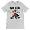 Just A Girl Loving Cats Sitting Doll Girl Personalized Shirt