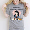 Just A Girl Who Loves Dogs Chibi and Sleeping Dog Personalized Shirt