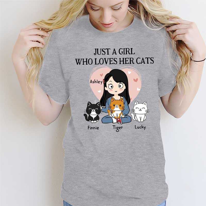 Just A Girl Who Loves Her Cat Personalized Shirt