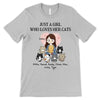 Just A Girl Who Loves Her Cats 6-9 Cats Personalized Shirt