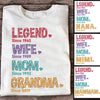 Legend Wife Mom Grandma Pattern Personalized Shirt