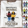 Leopard We're Trouble Front View Gift For Besties Sisters Siblings Personalized Shirt