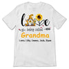 Love Gnome Sunflower Grandma Personalized Shirt