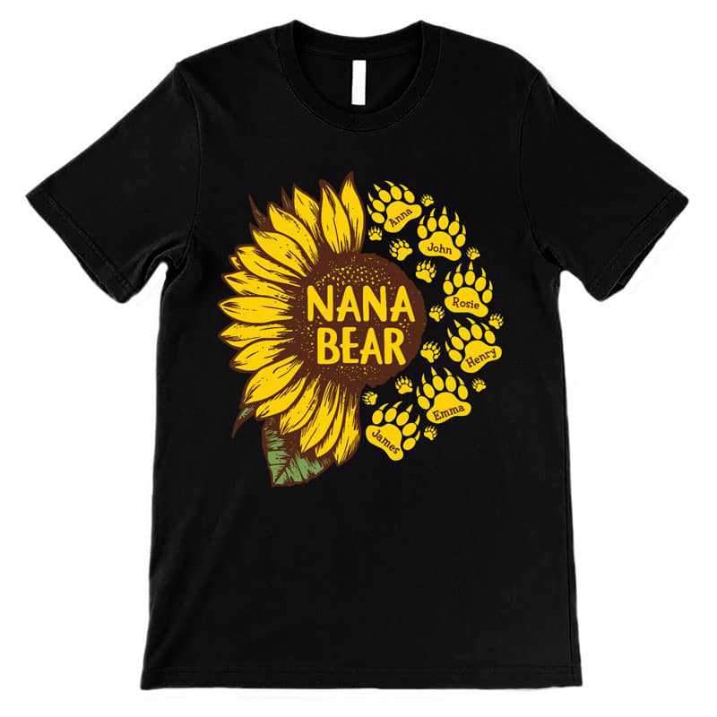 Mama Bear Paws Sunflower Personalized Shirt