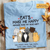 My Cats Make Me Happy Cat Pile Personalized Shirt