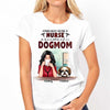 Nurse And Dog Mom Red Pattern Personalized Shirt