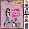 Paws For The Cure Cat Breast Cancer Stick Woman Personalized Shirt