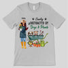 Peeking Dogs And Gardening Girl Personalized Shirt