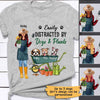Peeking Dogs And Gardening Girl Personalized Shirt