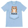 Peeking Fluffy Cat Middle Pocket Personalized Shirt