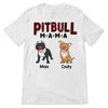 Pitbull Mama Red Patterned Personalized Shirt