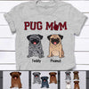 Pug Mom Red Plaid Personalized Shirt