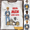 Real Men Love Cat Stick Man Personalized Shirt