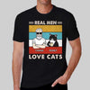 Real Men Love Cats Old Man Retro Personalized Shirt