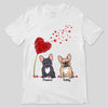 Red Heart Dandelion French Bulldog Mom Personalized Shirt