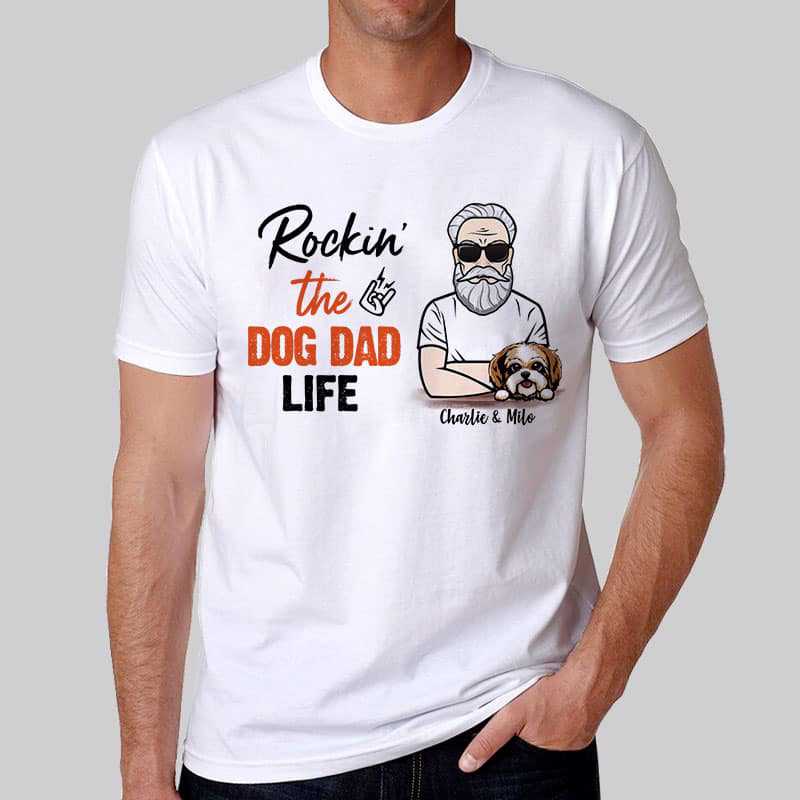 Rockin‘ Dog Dad Life Old Man Personalized Shirt