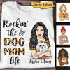 Rockin Dog Mom Life Cartoon Woman Personalized Shirt