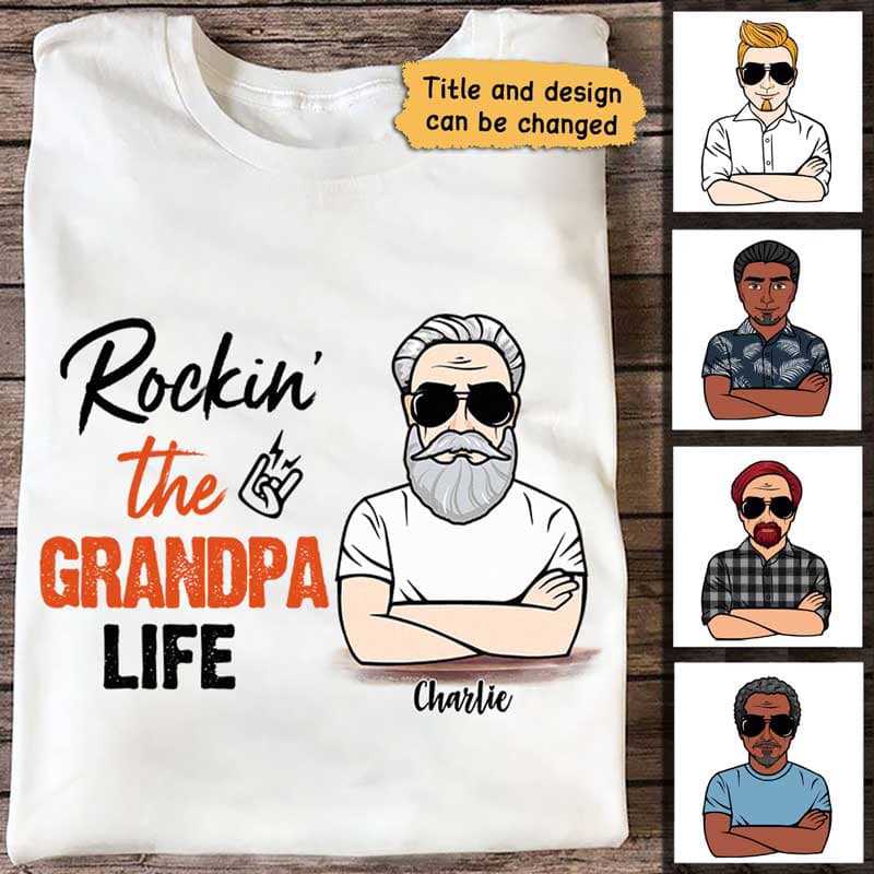 Rockin Grandpa Life Personalized Shirt