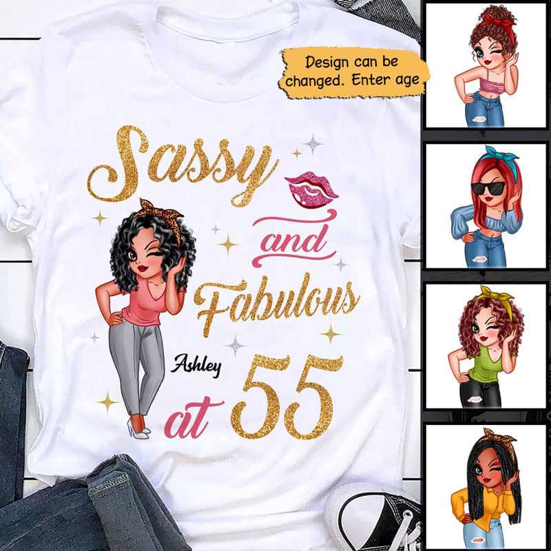 Sassy & Fabulous Birthday Gift Personalized Shirt [NOT REAL GLITTER]