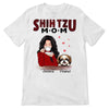 Shih Tzu Mom Red Patterned Dogs Personalized Shirt