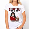 Shih Tzu Mom Red Patterned Dogs Personalized Shirt