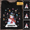 Snowman Butterflies Grandma Christmas Personalized Shirt