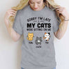 Sorry My Cute Cats Sitting On Me Personalized Shirt