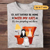 Stay Home With Fluffy Cat Personalized Shirt