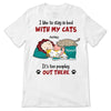 Stay In Bed Chibi Cats Personalized Shirt