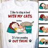 Stay In Bed Chibi Cats Personalized Shirt