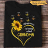 Sunflower Heart Butterfly Grandma Personalized Shirt