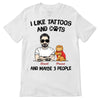 Tattoo Cat Dad Like Cats And 3 People Personalized Shirt