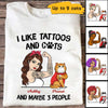 Tattoo Cat Mom Like Cats And 3 People Personalized Shirt