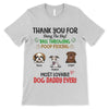 Thank You Dog Dad Dog Mom Peeking Dog Personalized Shirt