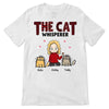 The Cat Whisperer Chibi Girl And Funny Cat Red Pattern Personalized Shirt